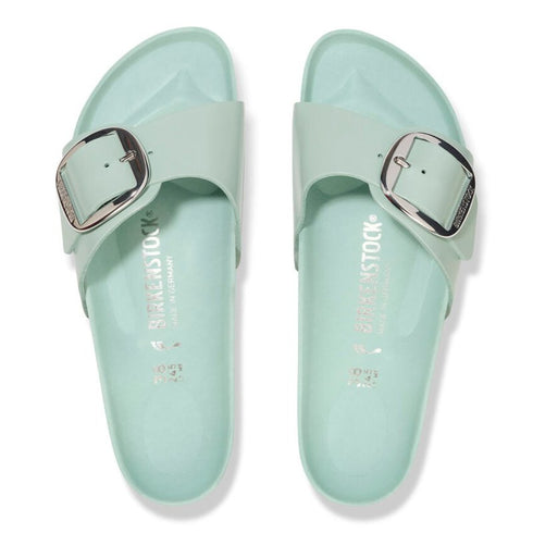 Madrid Big Buckle Natural Leather Patent - Birkenstock - Surf Green